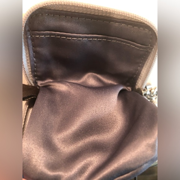 COACH White & Silver Op Art Jacquard Canvas & Leather Wristlet Wallet - Picture 8 of 11